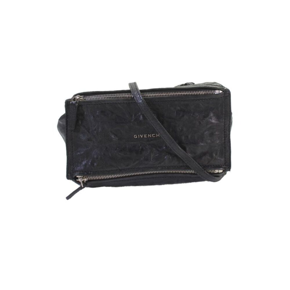 Givenchy Women Leather Zip Closure Multi Compartment Shoulder Handbag Black